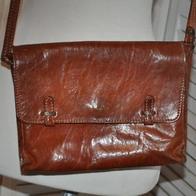 DE COLECCIÓN THE BRIDGE Cartera de Cuero Italiana Solapa Frontal Bandolera Imán Ajustable Med Foto 1 de 4