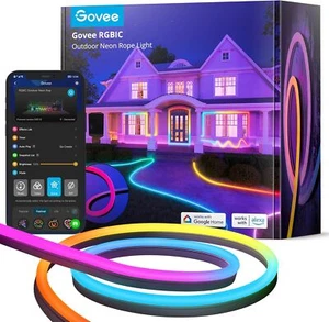 Govee Outdoor Neon Rope Lights, 32.8ft RGBIC IP67 32.8ft, Multicolor - Picture 1 of 9