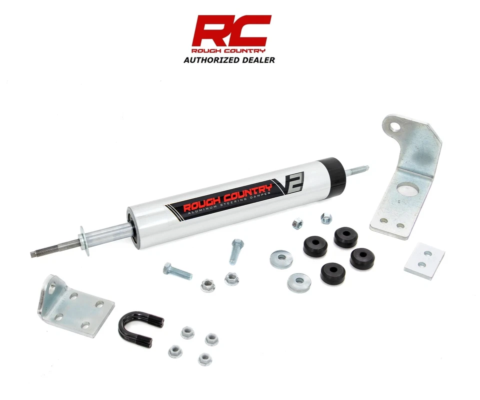 1997-2003 Ford F-150 4WD Rough Country V2 Series Steering Stabilizer [8734370] - Image 1 of 1