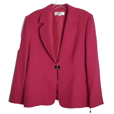 Tahari Arthur Levine 3 Piezas Pantalón Traje Talla 18 Magenta Rosa Negro Chaqueta Suéter Foto 1 de 4