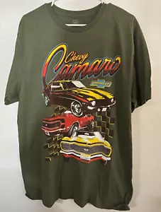 GM Chevy Camaro T-Shirt Mens Large Green Z28 SS Vintage Race Muscle Auto Detroit - Picture 1 of 6