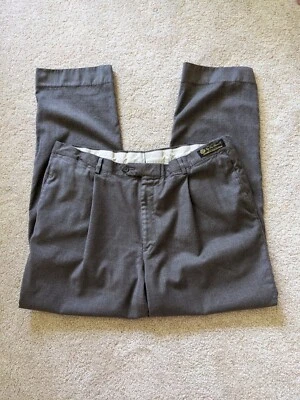 Daniel Cremieux Loro Piana Wool Brown Taupe Pleated Dress Pants 38x31 40R Tag  - Image 1 of 4