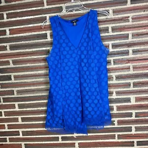 Camisa Alfani Carrera Azul Blusa Oficina Negocios Informal Top Sin Mangas Cuello en V M - Imagen 1 de 3