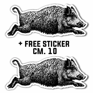 adesivo CINGHIALE BOAR car decal sticker aufkleber + 1 FREE STICKER CM. 10 - Imagen 1 de 1