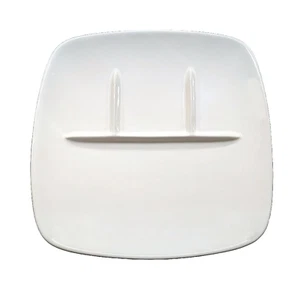 Tapas Teller Aperitif Fondue 4 Fächer Keramik weiß eckig 6 Stück - Bild 1 von 1