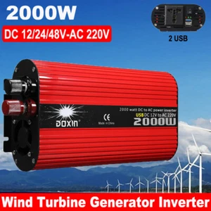 Inverter 2000W Convertitore di Tensione DC 12V 24V 48V a AC 230V Car Inverter - Foto 1 di 12