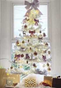 Árbol de Navidad Artificial Preiluminado Homcom 150cm - Blanco - Imagen 1 de 2