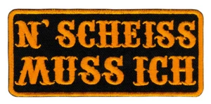 an66★Negro Amarillo N MIERDA TENGO QUE Parche Imagen para planchar Parche de motorista 10 x 4,5 cm - Imagen 1 de 1