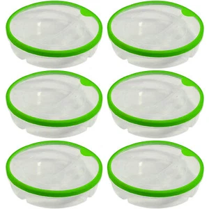 6 Sets Microwave Dish Food Meal Prep Storage Container 3 Section Divided Plate - Picture 1 of 1
