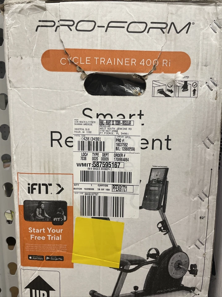 Proform Cycle Trainer 400 Ri Stationary Exercise Bike Home Workout Gym Fitness - Image 1 of 1