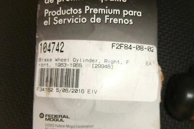 Chevrolet Impala 1960-1965 цилиндр переднего правого барабанного тормоза колеса Wagner WC34152 - Изображение 1 из 4