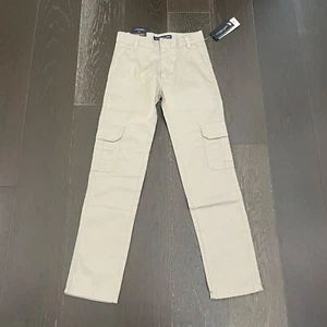 US Polo Assn. Pants Boys Size 12 Beige Cargo Uniform School Straight Casual - Picture 1 of 9
