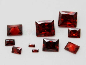 Garnet CZ Rectangle 2x4 4x6 6x8 8x10 10x12 mm Loose Cubic Zirconia Gemstone AAA - Bild 1 von 7