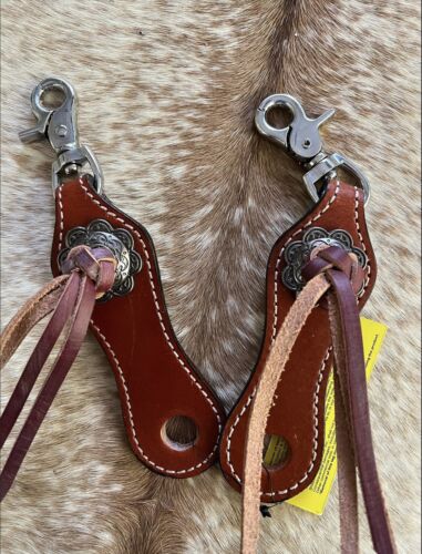 Western Genuine Leather Slobber Straps For Horse Bridle Reins Mecate