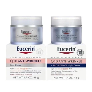 Eucerin Q10 Anti-Wrinkle Day & Night Cream 48ml.Sensitive Skin Wrinkles Moisturi - Picture 1 of 11