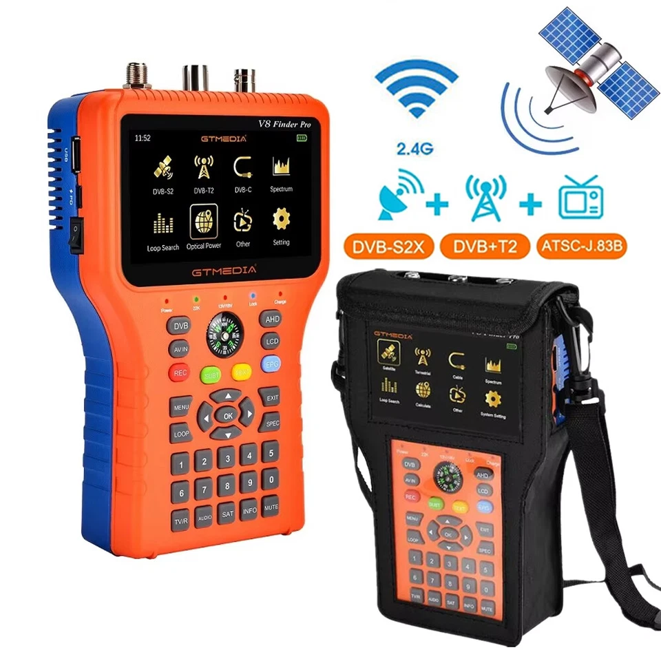 DVB-T/T2, DVB-S/S2/S2X Kabel TV Signal Finder Sat Messgerät mit 4,3" LCD Display - Bild 1 von 4