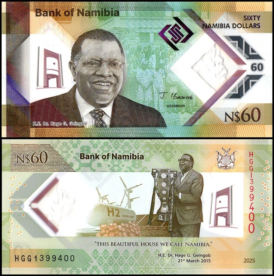 Namibia 60 Namibia Dollars, 2025, P-19, UNC Commemorative, Polymer - Image 1 of 1