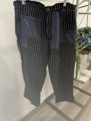 Pantalón Lilou Magnolia Pearl Algodón Azul Marino Rayas Lino OS (artículo 15.3) Foto 1 de 4