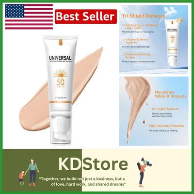 Crema hidratante y bloqueador solar de amplio espectro tintado FPS 50 Foto 1 de 4