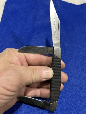 Vintage knife,  Black Delrin Handled Winchester, Three Blade Stockman - Image 1 of 4