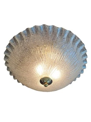 Plafoniera Murano Vetro Graniglia Trasparente 50 Cm - Immagine 1 di 4