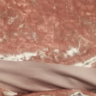 Material Dusty Pink/Cameo Brown Solid Stretch Panne Velour 57" Wide 1 Yard - Image 1 of 3