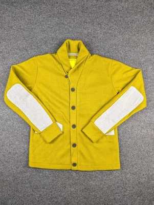 Descendent Of Thieves Dres Ladro Cardigan Men Sz Medium Green Grey Elbow Patches - Image 1 of 4