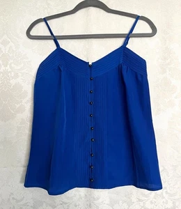 GAP Factory Women’s Royal Blue Button Front V-Neck Camisole Tank Top Size XS GUC - Picture 1 of 6
