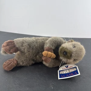 Esclusivo peluche lontra grigia Vaughn alto 12" - Foto 1 di 8