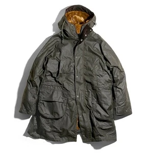 NWT BARBOUR Men’s Small Highland Engineered Wax Parka Fur Jacket Olive Brown - Picture 1 of 18