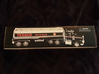 Caminhão de brinquedo Texaco 18 rodas tanque banco de moedas luzes de trabalho 1997 sem baterias - Imagem 1 de 4