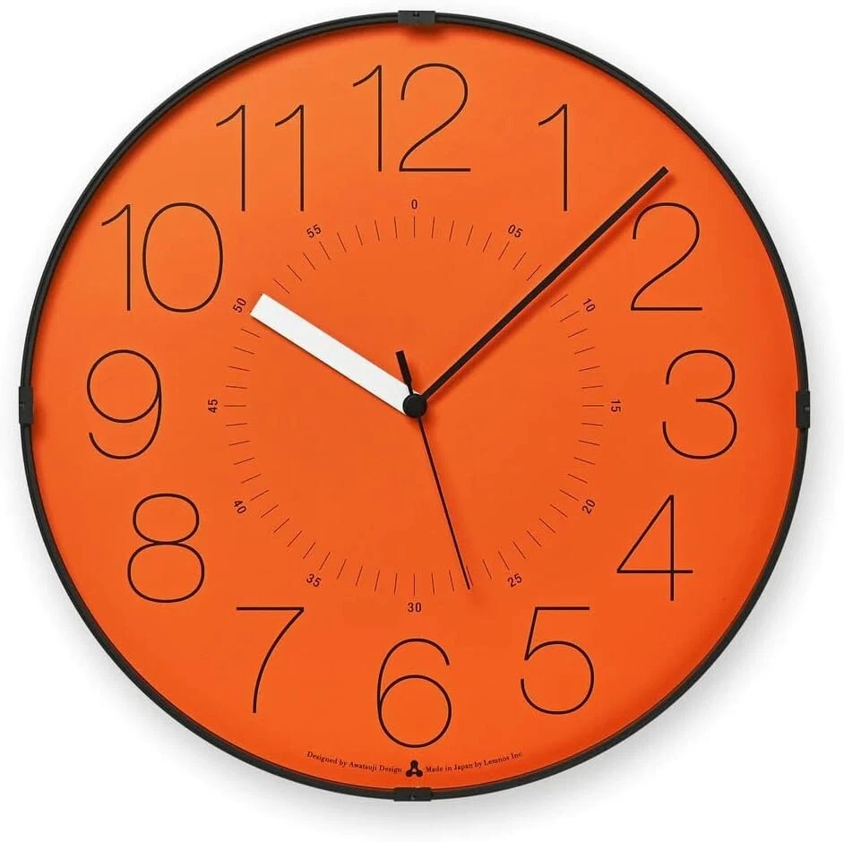 MoMA Lemnos CARA Wall Clock Orange Stylish Design from Japan - Image 1 of 1