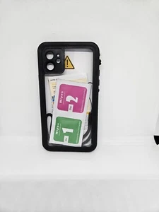 waterproof case shockproof compatible with iphone 11 black/clear full cover - Photo 1 sur 5