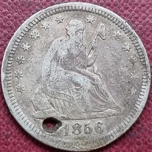 1856 Seated Liberty Quarter 25c VF Details #89635 - Picture 1 of 2