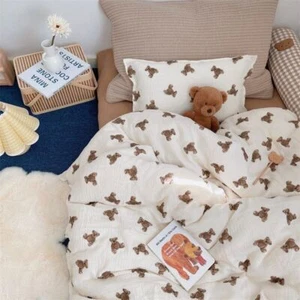 Baby Bedding Set Cotton Kids Bedding Set Duvet Cover+ Bed Flat Sheet+ Pillowcase - Imagen 1 de 22