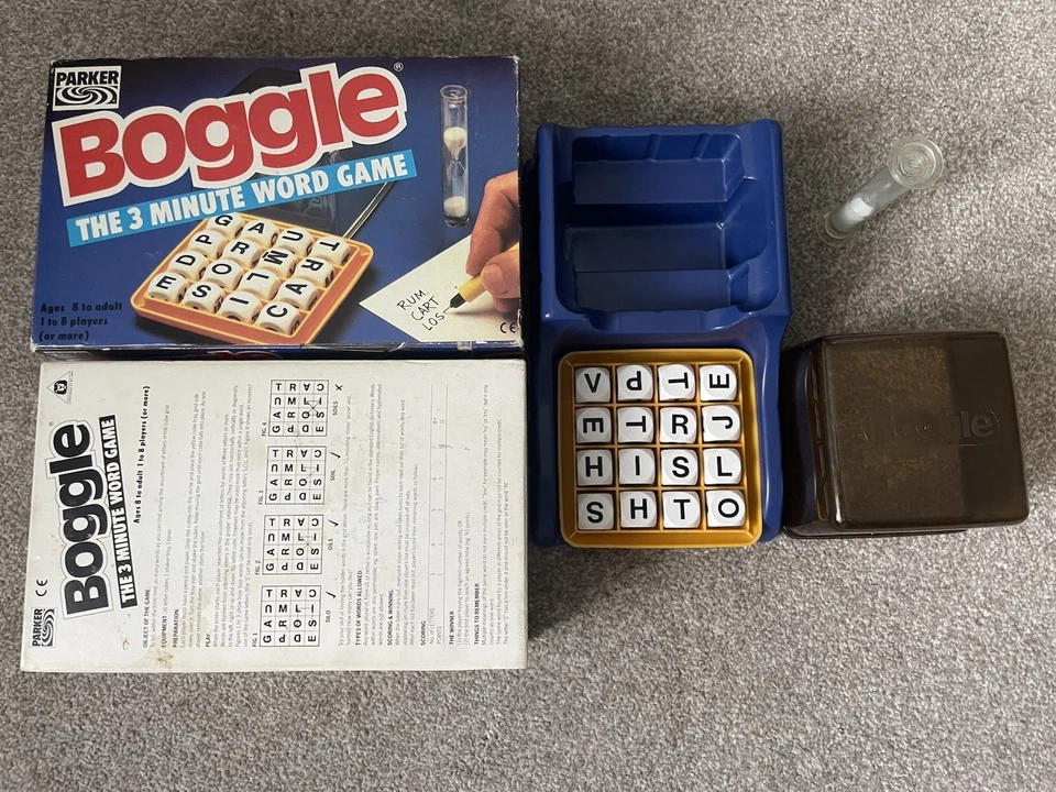 BOGGLE THE 3 MINUTE WORD GAME from 1992 by PARKER - Image 1 of 1