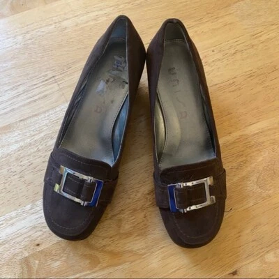 Brown Suede Like Unisa Wedges Buckle Size 8 - Image 1 of 4