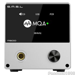 SMSL M500 Headphone Amplifier DSD DAC Decoder For MQA ES9038PRO XU216 Silver pan