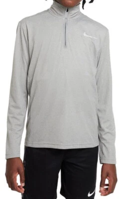 Nike Boys' Dri-Fit Poly 1/4-Zip Training Top , Grey, Medium. - Image 1 of 2