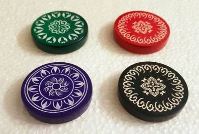 12 India Tournament Carrom Carom Board Coins Plastic Striker Flicker Smooth USPS - Image 1 of 3