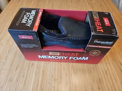 32 Degrees New Men's Heat Thinsulate  in/outdoor Slippers Medium (8-9) Black - Image 1 of 4