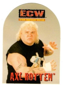Axl Rotten ECW Wrestling Action Figure Sticker Card WWE Pro Wrestler - Picture 1 of 3