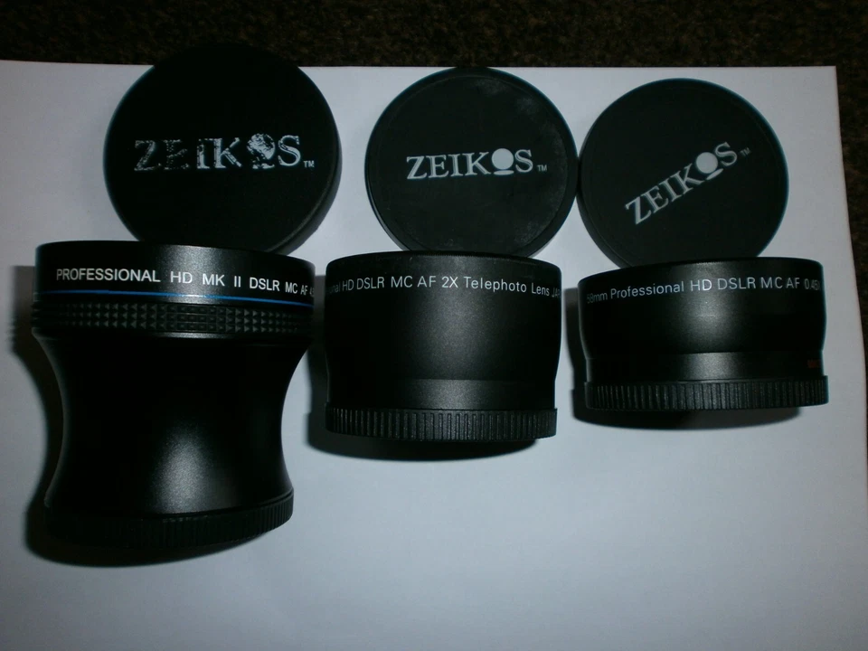 3 X ZEIKOS Wide angle lens professional HD DSLR MC AF 0.45X + 2X + 4.5X lens - Image 1 of 1