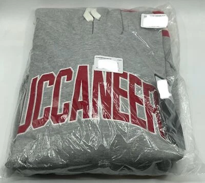 NFL Team Apparel 181961aa Tampa Bay Buccaneers XL Gray/ Red Stripe Hoodie New - Image 1 of 3