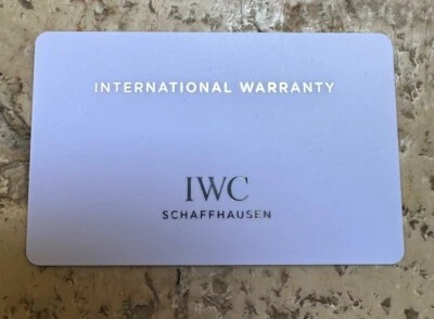 IWC* Warranty Card from 09.18 BLANK, NOS - Immagine 1 di 3