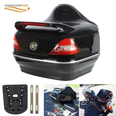 28L Tour Pack Larger Motorcycle Trunk Luggage Box W/ Tail Light For Honda Suzuki - Image 1 of 4