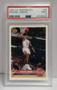 Michael Jordan 1992 Upper Deck McDonald's Basketball Card # P5 Graded PSA 9 MINT - Picture 1 of 3