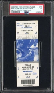 26.08.2002 Rangers Yankees Ticket Stub A-Rod Hits 400+ Foot HR off El Duque Pop 1 - Bild 1 von 3