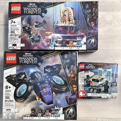 Lego Marvel Black Panther Wakanda Forever Lot Of 3 Sets  76211 76212 76213 - Image 1 of 4