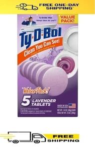 Ty-D-Bol Toilet Cleaner, Lavender Toilet Bowl Cleaner Tablet,Bleach Free,1.4 5pk